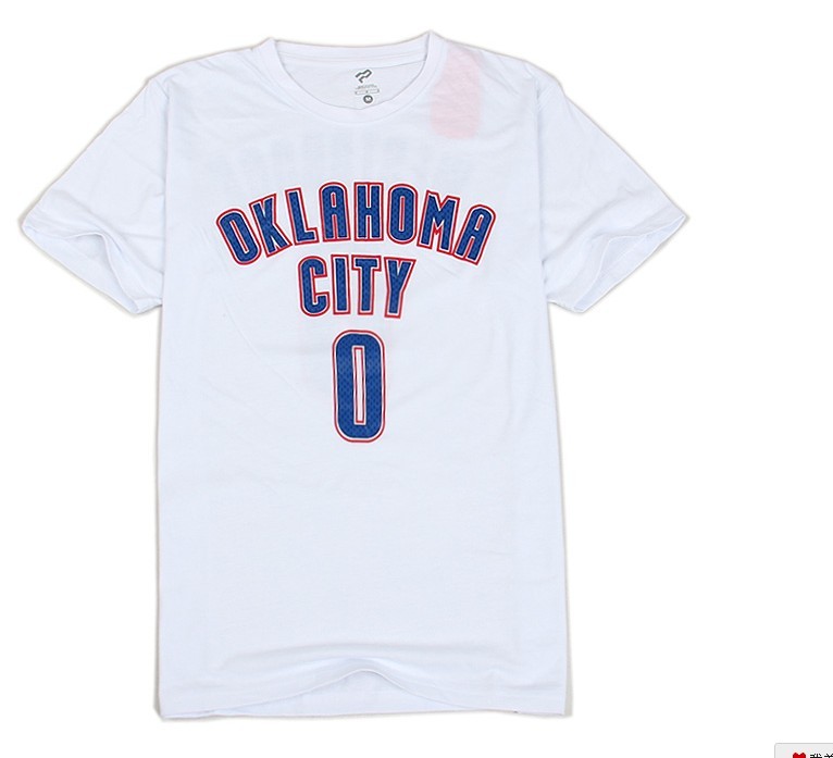 Men's  Oklahoma City Thunder #0 Russell Westbrook White T-shirt